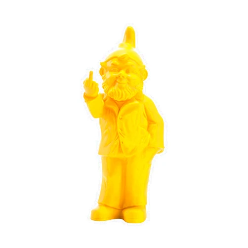 OTTMAR HORL Gnome Sculpture Decor - Flipping Middle Finger - Outdoor or Indoor Naughty Art Statue - Molded Plastic - Large 14.57