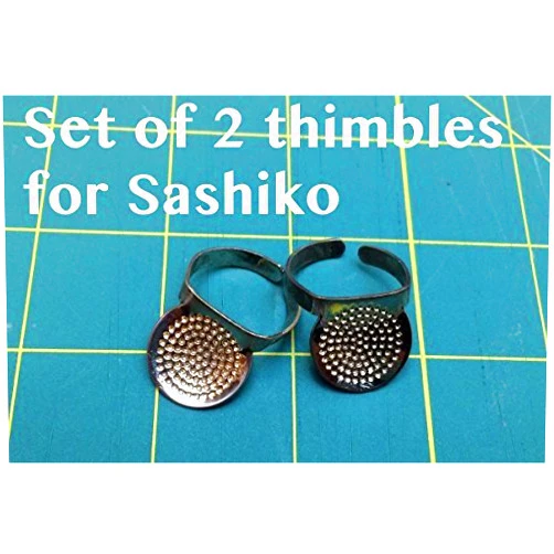 Nihon Chuko Sashi.Co A Set of Two Sashiko Round Shape Thimble