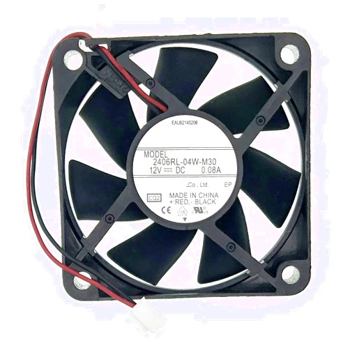 LEYEYDOJX New Cooling Fan for 2406RL-04W-M30 DC 12V 0.08A 60mm 6015 Size: 60x60x15mm, 2-Wire Silent Cooling Fan.