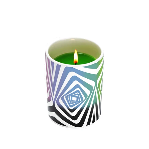 Glo Zone Slow Color-Changing Ceramic Scented Candle, 12 oz - Vibin' Green