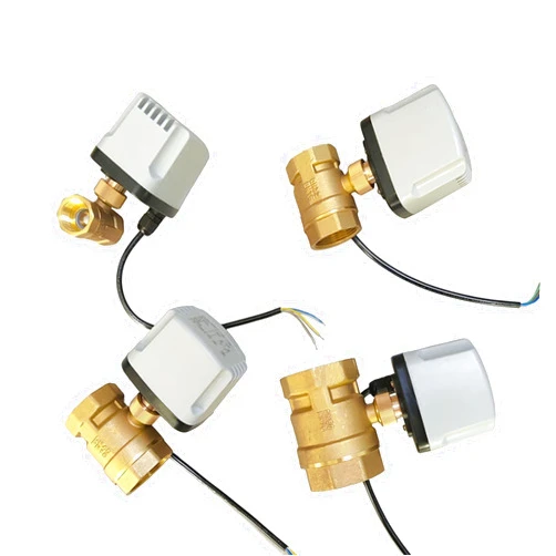 VMOQSUQDR Waterproof Motorized Ball Valve Brass IP65 Three-Wire Two-Control one-Control 220V 24V 12V Can Replace Solenoid(220vac-cr02,1 Inch)