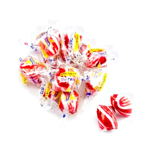 SweetGlob Sugar Free Peppermint Twist Individually Wrapped Cylinder Shaped Hard Candy (2 Pound)