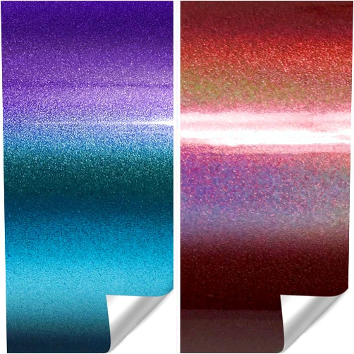 VViViD+ Automotive Vinyl Wrap Gloss Sample Pack 2 Rolls of 3ft x 5ft (Metallic Chameleon Blue to Purple & Psycho Copper) - M0