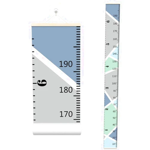 LoveNite Baby Growth Chart, Height Wall Chart for Kids, 79 x 7.9in Wooden Frame Canvas Measurement Hanging Ruler for Child’s Room Decoration (Grey)