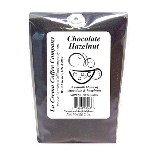 La Crema Coffee Chocolate Hazelnut 2-Pound Package | Top Notch Quality Coffee | Allergen Free | Gluten Free | Sugar Free | Always Roasted Fresh to Order