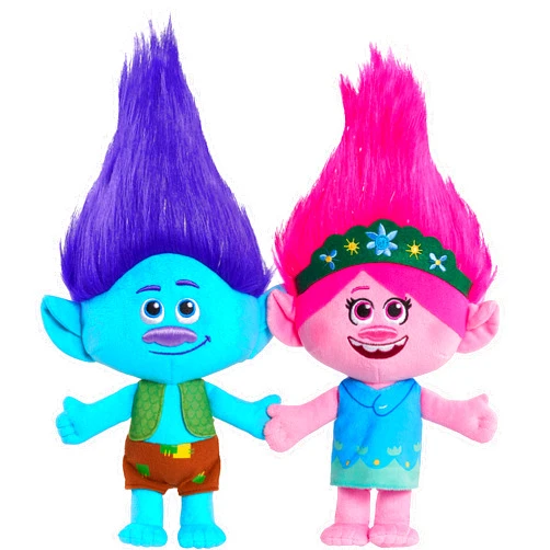 DREAMWORKS TROLLS Trolls 13-inch World Tour Poppy & Branch Friendship Plush 2-Pack Stuffed Animals