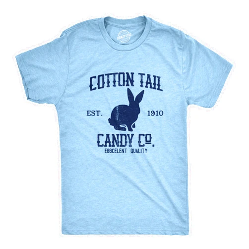 Crazy Dog T-Shirts Mens Cotton Tail Candy Co T Shirt Funny Easter Sunday Chocolate Bunny Rabbit Tee for Guys