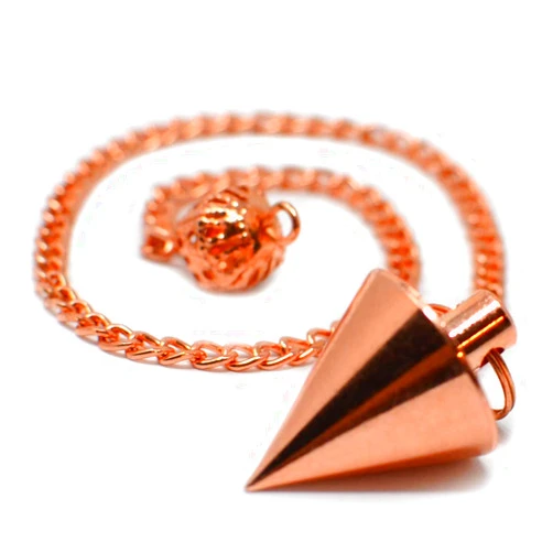 MYDEAL PRODUCTS Copper Dowsing Pendulum with Teardrop Point and Energy Conductive Chain for Spiritual Healing Reiki Balancing Chakras Aura Cleansing Water Divining Ghost Hunting Meditation Chi