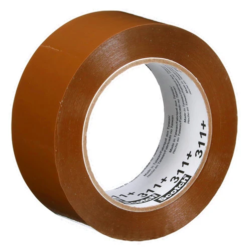 Scotch High Tack Box Sealing Tape 311+, Cold Shipping, Freezer Storage, Tan Color, 48 mm x 100 m, 36/Case