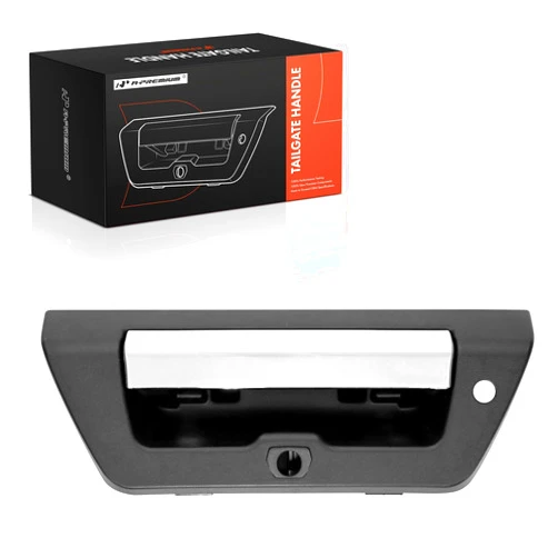 A-Premium Tailgate Handle Liftgate Latch Handle with Camera Hole & Keyhole Compatible with Ford F-150 F150 2015-2020, Textured Black Housing with Chrome Lever, Replace# FL3Z-9943400-CA