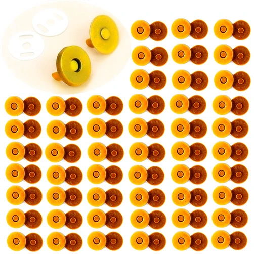 DZTIAN 50 Sets 18mm Bronze ​Magnetic Button Clasp Snaps Great for Sewing Craft Leather Clothes Purses Bags with Washer Nickel