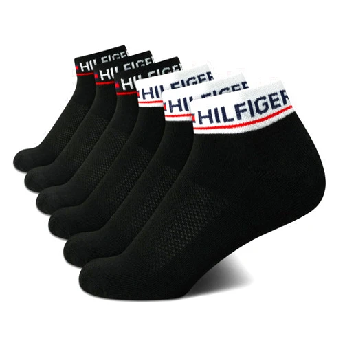 Tommy Hilfiger Women's 6 Pack Flag Sport Cushion Short Crew Socks