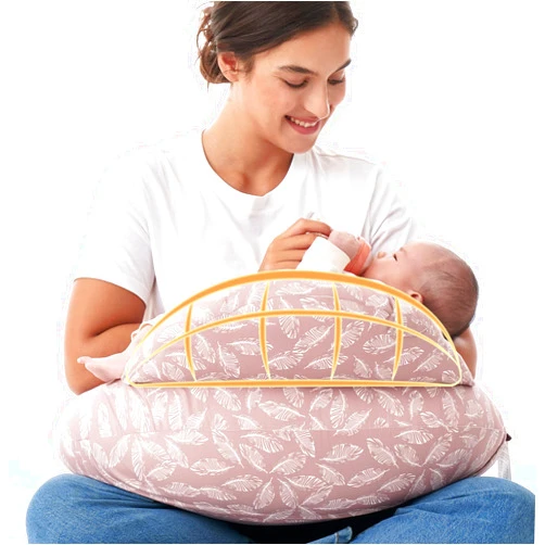 Momcozy Original Nursing Pillow for Breastfeeding-Innovative Safety Guard - Wider Feeding Pillows for More Support for Mom & Baby- Easier Nursing & Hand Free- Fit for All, Removable Cotton Cover