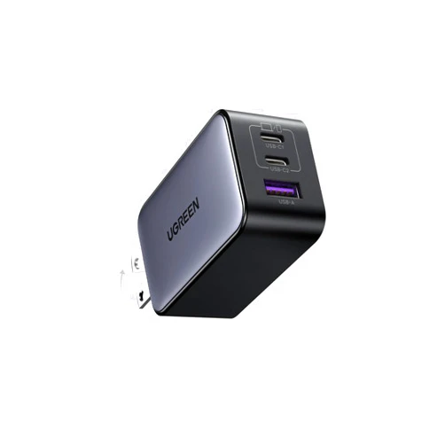 UGREEN 65W USB C Charger Block, Nexode 3-Port GaN Fast Type C Charger, Compact Foldable Power Adapter for MacBook Pro/Air, Dell XPS, iPhone 16/15, iPad Pro, Galaxy S25, (Black)