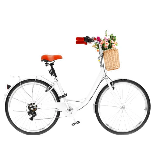 YITAHOME Beach Cruiser Bike for Women, 24 & 26 inch Commute Bike for Adults, 1 & 7 Speed Womens Bicycle with Basket Adjustable Seat, Multiple Color