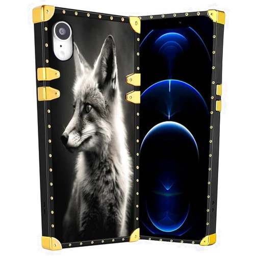 Elgzigok Phone Case for iPhone Xr with Fox-aa20 Pattern Design Black Soft TPU Slim Fit Anti Scratched Protection Cover Case