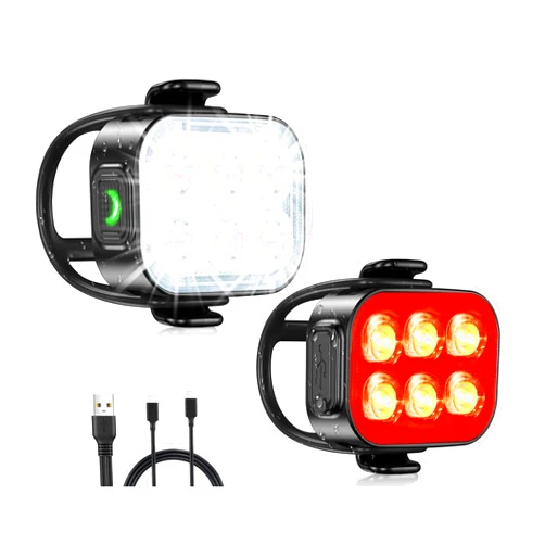 Zewdov Bike Lights for Night Riding, USB Rechargeable Bike Lights Front and Back, Waterproof IP65 Bicycle Light, 4+6 Modes Bike Headlight and Tail Light Set,1.5 Hrs Fast Charging, Easy to Install
