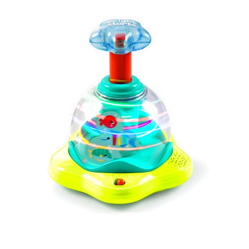 Bright Starts Press & Glow Spinner Cause and Effect Musical Baby Toy, Age 6 Months+