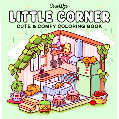 Coco Wyo Little Corner: Coloring Book for Adults and Teens, Super Cute Designs of Cozy, Hygge Spaces for Relaxation (Cozy Spaces Coloring)