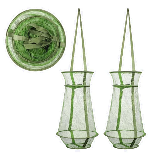 mouhike Collapsible Fish Basket Mesh Fish Trap Portable Fish Cage Foldable Fishing Keep Net for Keeping Fish Alive, Bait Storage Crayfish Crab Minnows Shrimps Lobsters
