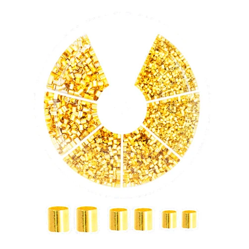 Mandala Crafts Crimp Beads for Jewelry Making – Bead Stopper Crimping Beads for Jewelry Making and Beading - Bead Crimping Kit 3000 PCs Gold 1.5mm 2mm 2.5mm Tubes
