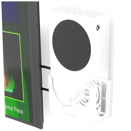 TotalMount – Wall Mount for Xbox Series S – Holds Xbox Series S on a Wall by Your TV (White Mount)