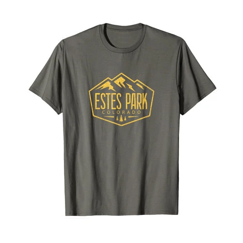 National Park Tee Shirt Co Vintage Colorado Flag Estes Rocky Mountain National Park T-Shirt