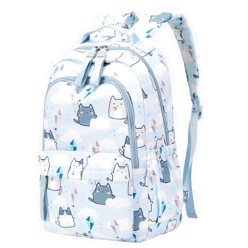 Mfikaryi Backpacks for Girls Cute Cat Backpack Elementary School Backpack Students Bookbag for Girls
