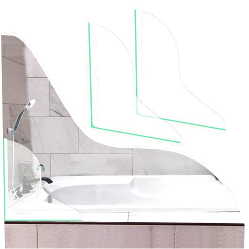 CENTOLLA Bathtub Splash Guard,Clear Shower Splash Guard with Nano Strip,Removable Shower Splash Guard Corner for Leak (2 Pack)-Adjustable Angle Possibly