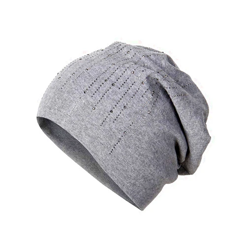 JFSH Elegant Hats Women's Rhinestone Wool Blends Bonnet 2018 Winter Knitted Hat Female Solid Beanies for Ladies