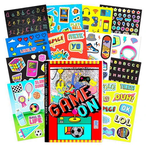 Fashion Angels 1000+ Game On Stickers for Kids - Gaming Stickers - Endless Creativity with Fun Stickers for Scrapbooks, Planners, Gifts, and Rewards! A 40-Page Sticker Book for Kids Ages 6 and Up