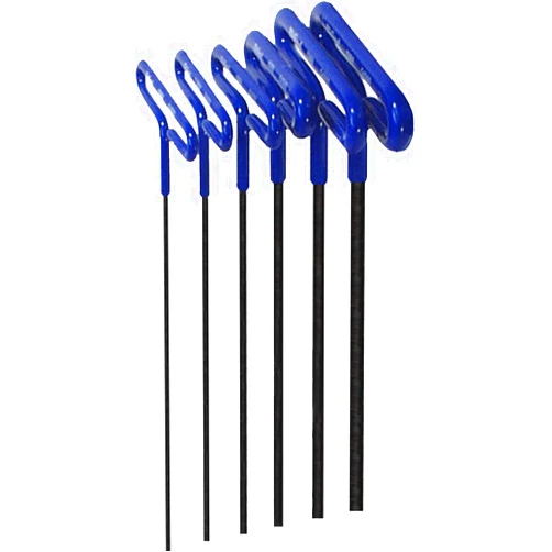 Eklind Tool 55196 Cushion Grip Hex T-Key allen wrench - 6pc set Metric MM sizes 2-6 (9In shaft)