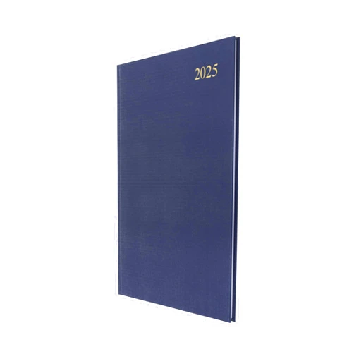 By Collins Collins Essential 2025 Eco Friendly Diary - A4 Week to View Business Planner with Leathergrain Hardback Cover and Recycled Paper - Navy - E-ESSA43.59-25