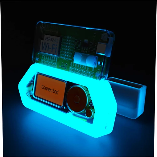 HCJYC 3 in 1 Protection Case Set for Flipper Zero & for The Wi-Fi Dev Board V1 ESP32-S2, Accessories Compatible with Flipper Zero & WiFi Dev Board - Clear WiFi Case with Blue Soft Case Set