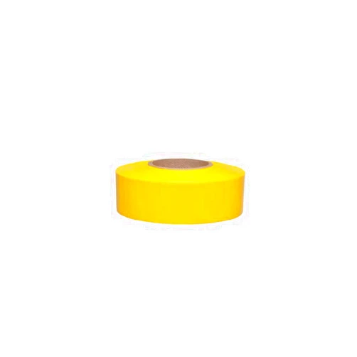 NMC FT5 Flagging Tape - 1.1875 in. x 300 ft., Yellow, Blank Non-Adhesive Vinyl Marker Tape, 3 mm Thickness