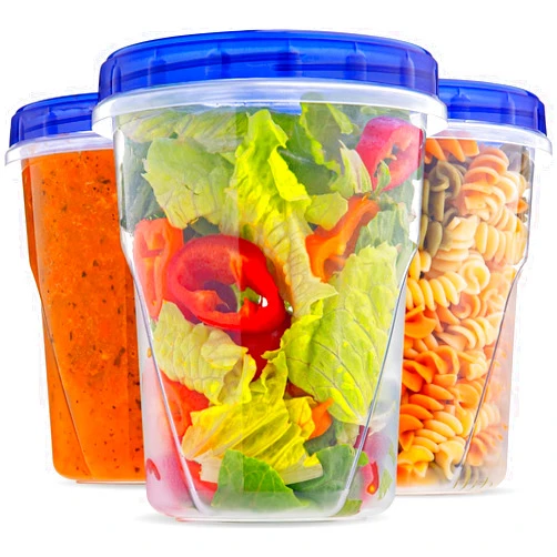 XpressPak Plastic Food Deli Containers With Twist Top Lids - (32 Oz) - [3 Pack] - Soup & Food Storage Containers Takeout To Go - Airtight Plastic Containers - Microwave, Freezer & Dishwasher Safe BPA-Free