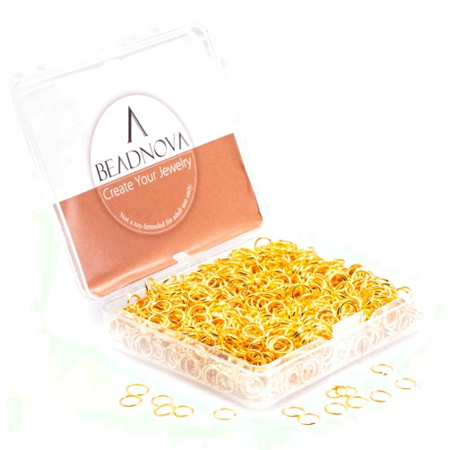 BEADNOVA 6mm Jump Rings Gold Jump Rings for Keychains Jewelry Making Findings for Necklace Repair (1200Pcs)