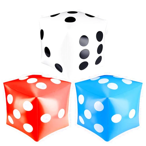 OULUN 3 Pcs Jumbo Inflatable Giant Dice for Indoor and Outdoor Broad Game, Ludo and Pool Party(White, Blue, Red)