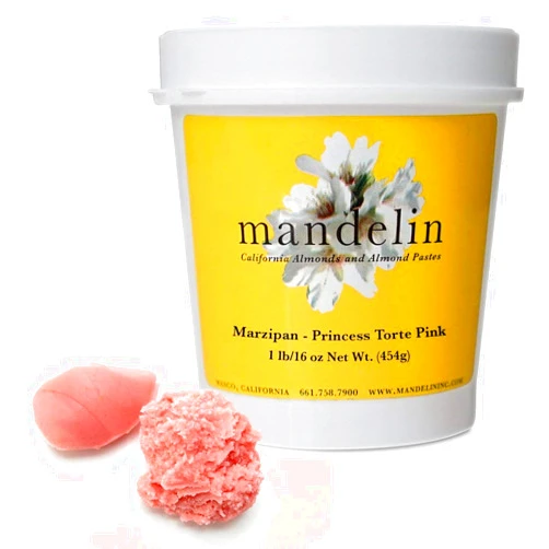 Mandelin Princess Torte Pink Marzipan Modeling Paste, 33% Almonds, 67% Sugar (Pink, 2 lb)