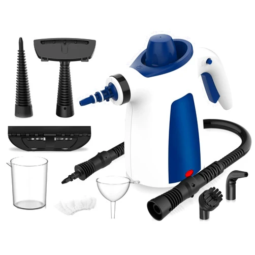 Wellcows Steam Cleaner, Pressurized Handheld Steam Cleaner for Home with Safety Lock & 9 PCS Accessories, 350ML Large Water Tank Multi-Surface Steamer for Cleaning Car, Tile, Grease, Grout and Upholstery