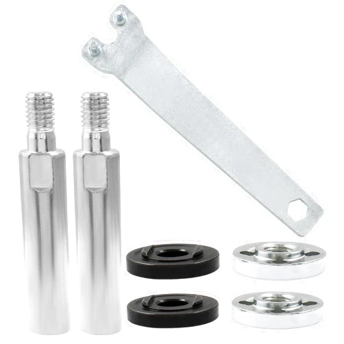 Kyuionty 2 Sets Angle Grinder Extension Shaft Set, M10 Thread Angle Grinder Extension Connecting Rod, 100 Type Polishing Machine Adapter Lever