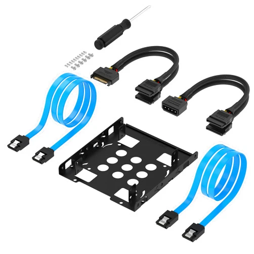 SABRENT 3.5 Inch to x2 SSD / 2.5 Inch Internal Hard Drive Mounting Kit [SATA and Power Cables Included] (BK-HDCC)