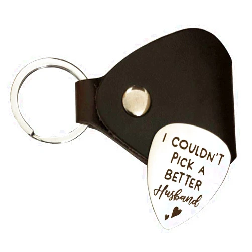 Chasing DreamsMRL Guitar picks with Cowhide Leather Case guitar pick holder stainless steel Gifts for Men Husband Boyfriend Birthday Valentine's Day Father's Day… (I Couldn't Pick a Better Husband)