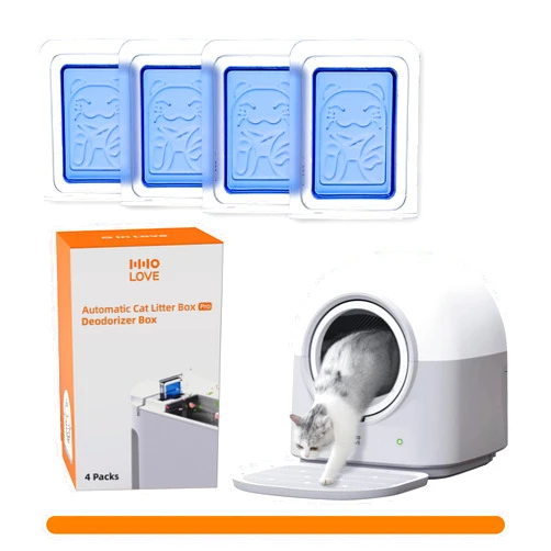 ABRCT Self-Cleaning Litter Box 4-Pack Deodorizer for Automatic Electronic Hands-Free Smart Robot self Cleaning Litter Box - Large 60L Capacity, Safe Anti-Pinch, Odor Control,for Multiple Cats