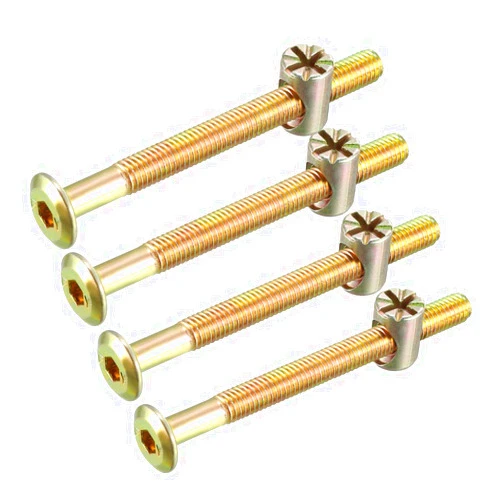 uxcell M6x70mm Furniture Bolt Nut Set Hex Socket Screw 50mm Thread Length with Barrel Nuts for Beds Headboards Chairs 4 Sets