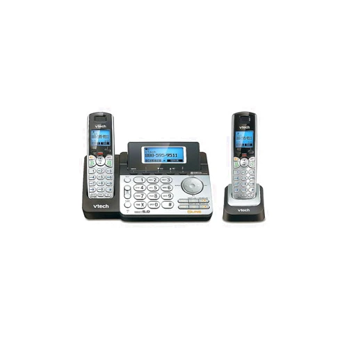 VTech DS6151-2 2 Handset 2-Line Cordless Phone System for Home or Small Business with Digital Answering System & Mailbox on Each line, Silver