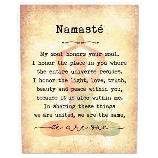 WCDHOR Namaste Art Print Inspirational Wall Art We Are One Motivational Quote Yoga Pose Wall Decor Wall Print UNFRAMED 8x10inch