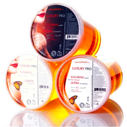 Sugaring Factory Sugaring Paste, 3 Pack - Luxury Soft, Luxury Gentle, Luxury Ultra - Organic Sugar Wax for All Body Hair Removal, Made in USA, Long-Lasting Results, Unisex Hair Removal Agent