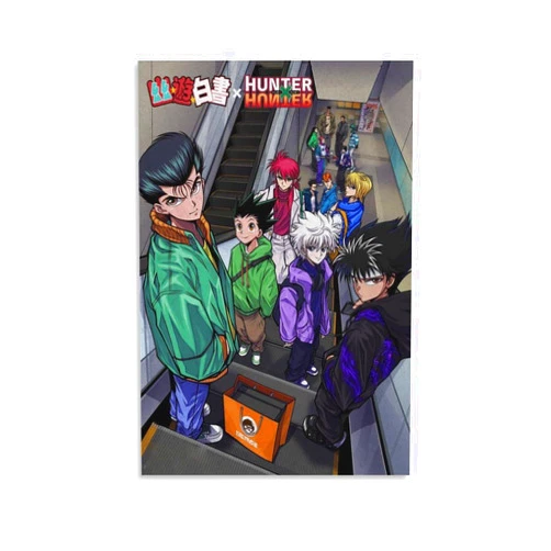 Puryzxac Japan Anime Poster Yu Yu Hakusho Canvas Poster (4) Wall Art Paintings Canvas Wall Decor Home Decor Living Room Decor Aesthetic 12x18inch(30x45cm) Unframe-style