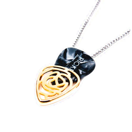 PICKRING Rose Shaped Guitar Pick Holder Necklace